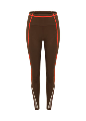 Lorna Jane Keep Your Cool Phone Pocket Ankle Biter Leggings - Espresso Multi