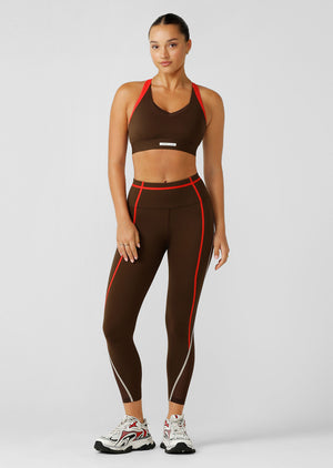 Lorna Jane Keep Your Cool Phone Pocket Ankle Biter Leggings - Espresso Multi