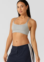 Lorna Jane Lotus Crop True Comfort Sports Bra - Grey Marl