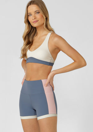 Lorna Jane Set Point High Support Rib Sports Bra - Pastel Multi