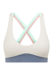 Lorna Jane Set Point High Support Rib Sports Bra - Pastel Multi