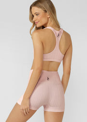 Lorna Jane Cable Seamless Sports Bra - Pale Peony