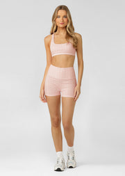Lorna Jane Cable Seamless Sports Bra - Pale Peony