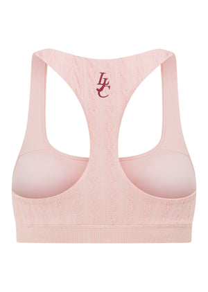 Lorna Jane Cable Seamless Sports Bra - Pale Peony