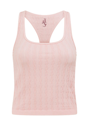 Lorna Jane Cable Seamless Tank - Pale Peony