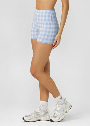 Lorna Jane Sweetheart Gingham Seamless 7cm Bike Shorts - Sweetheart Gingham