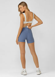 Lorna Jane Baseline Rib 12cm Bike Shorts - Misty Blue