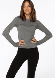 Lorna Jane Dynamic Seamless Long Sleeve Top - Char Marl