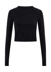 Lorna Jane Dynamic Seamless Cropped Long Sleeve Top - Black