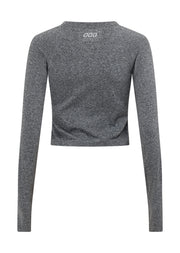 Lorna Jane Dynamic Seamless Cropped Long Sleeve Top - Char Marl