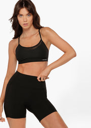 Lorna Jane Hi-Fold No Ride Recycled Ride Bike Shorts - Black