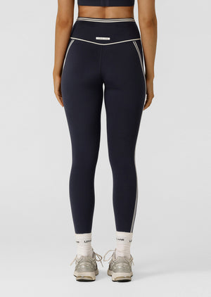 Lorna Jane Retro Track Ankle Biter Leggings - Midnight Blue
