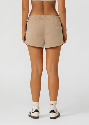 Lorna Jane Retro Flashdance Track Shorts - Latte