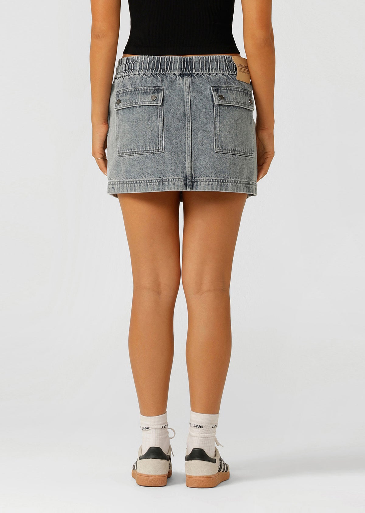 Lorna Jane Two Tone Denim Flashdance Skirt - Washed Denim
