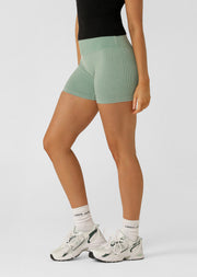 Lorna Jane Never Better Washed Seamless Bike Shorts - Washed Green Juice