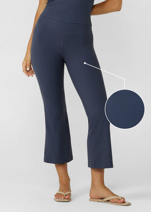 Lorna Jane Irresistible Luxe Active Rib Cropped Yoga Pants - Ash Blue