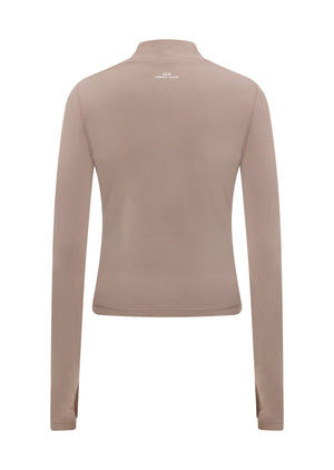 Lorna Jane Liberty Active 1/2 Zip Long Sleeve Top - Bone