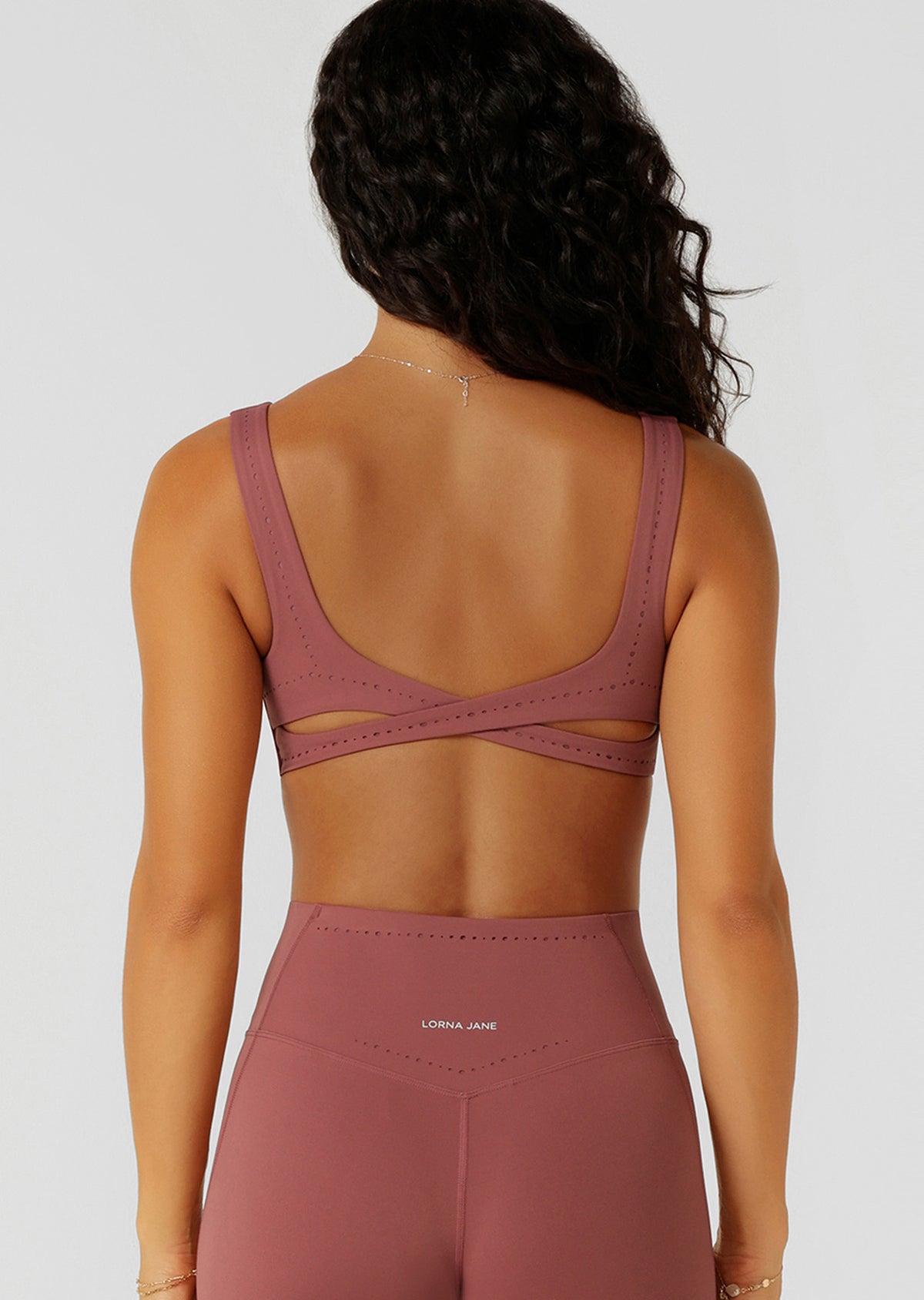 Lorna Jane Reform Soft Laser Cut Sports Bra - Renaissance Rose