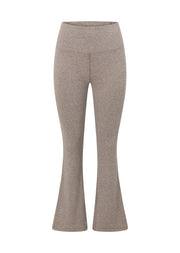 Lorna Jane Mindful Rib Full Length Flared Leggings - Bone Marl