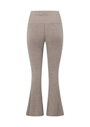 Lorna Jane Mindful Rib Full Length Flared Leggings - Bone Marl