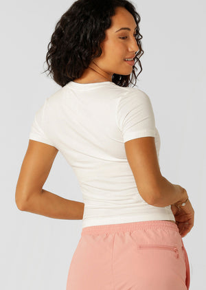 Lorna Jane Movement Rib T-shirt - Porcelain