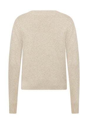 Lorna Jane Classic Knit Cardigan - Chalk Marl