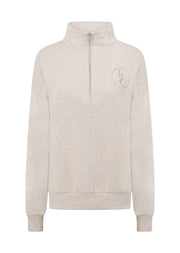 Lorna Jane LJC Heritage Quarter Zip Sweat - Oat Marl