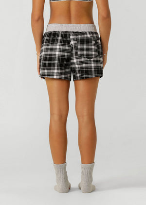 Lorna Jane Flannel Flashdance Cheeky Shorts - Black Check