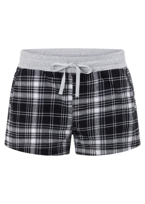 Lorna Jane Flannel Flashdance Cheeky Shorts - Black Check