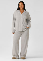 Lorna Jane Waffle Lounge Shirt - Grey Marl