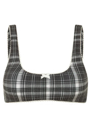 Lorna Jane Monochrome Check Lounge Bralette - Black Check