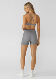 Lorna Jane Check On It 9cm Bike Shorts - Greyscale Gingham Print