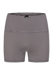Lorna Jane Check On It 9cm Bike Shorts - Greyscale Gingham Print