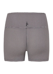 Lorna Jane Check On It 9cm Bike Shorts - Greyscale Gingham Print