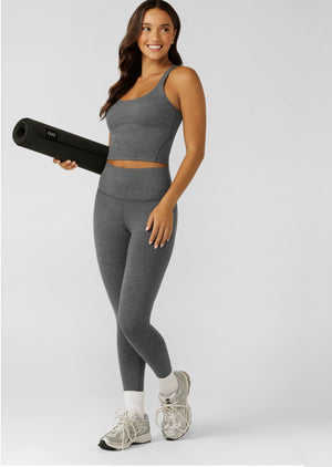 Lorna Jane Ultimate Comfort Ankle Biter Leggings - Dark Charcoal Marl