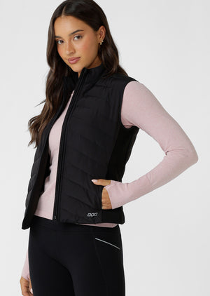 Lorna Jane Run Warmer Active Puffer Vest - Black