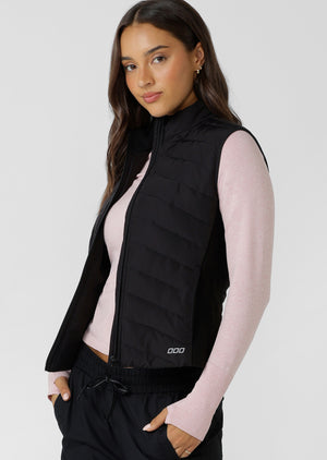 Lorna Jane Run Warmer Active Puffer Vest - Black