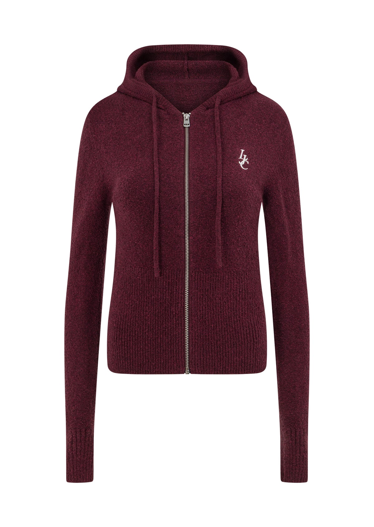 Lorna Jane Luxe Lounge Knit Hoodie - Cranberry Marl