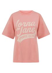 Lorna Jane Sports Club Washed Boyfriend T-Shirt - Washed Wisteria Pink