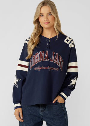 Lorna Jane Post Game Lightweight Sweat - Marine Blue