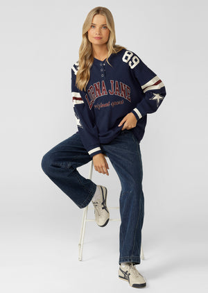 Lorna Jane Post Game Lightweight Sweat - Marine Blue