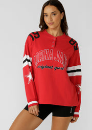 Lorna Jane Post Game Lightweight Sweat - Rose Red