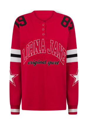 Lorna Jane Post Game Lightweight Sweat - Rose Red