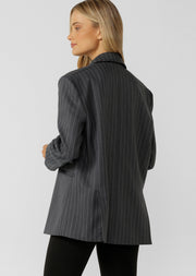 Lorna Jane Effortless Blazer - Titanium Pinstripe
