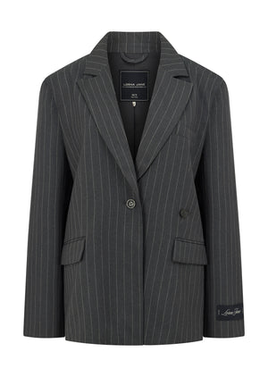 Lorna Jane Effortless Blazer - Titanium Pinstripe