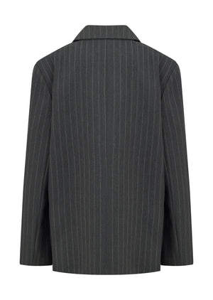 Lorna Jane Effortless Blazer - Titanium Pinstripe