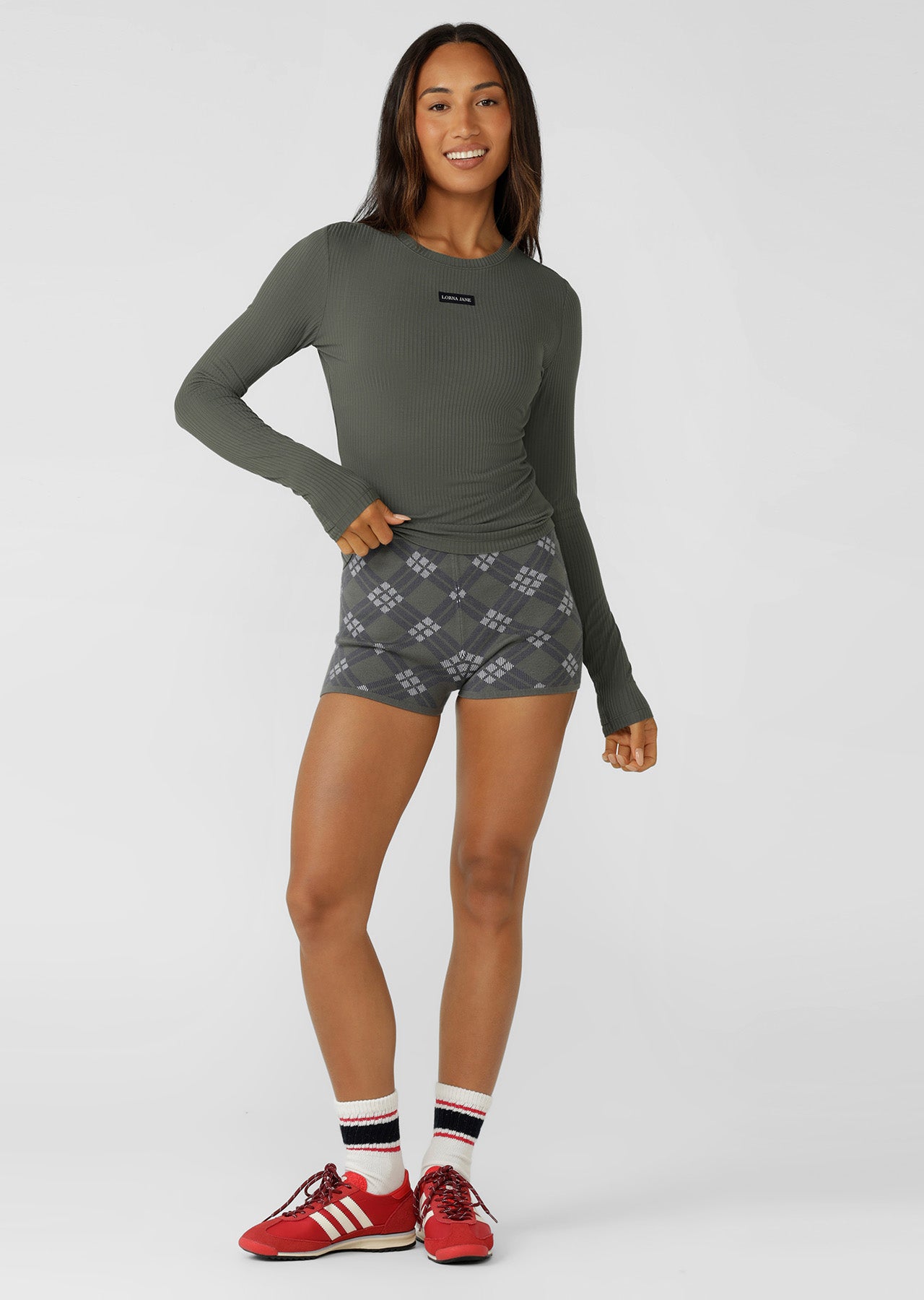 Lorna Jane Motion Long Sleeve Rib Top - Agave Green