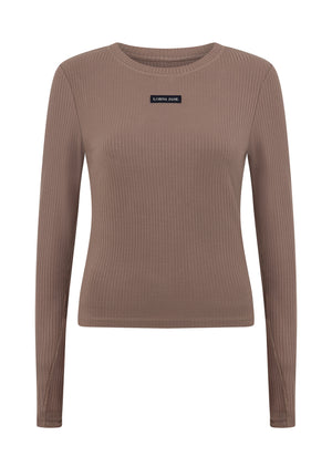Lorna Jane Motion Long Sleeve Rib Top - Cedar