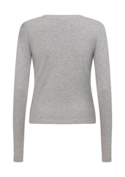 Lorna Jane Motion Long Sleeve Rib Top - Grey Marl