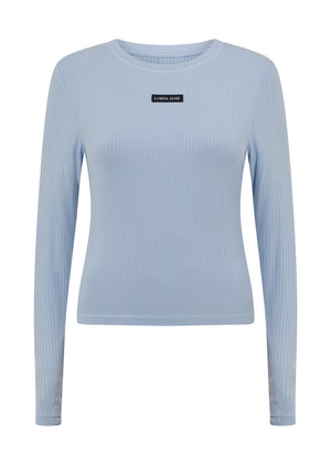 Lorna Jane Motion Long Sleeve Rib Top - Petal Blue
